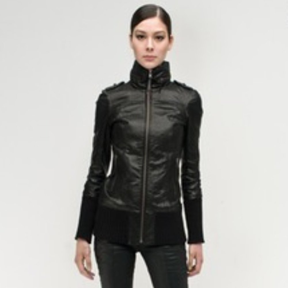 MACKAGE Nev Black Leather Jacket Coat